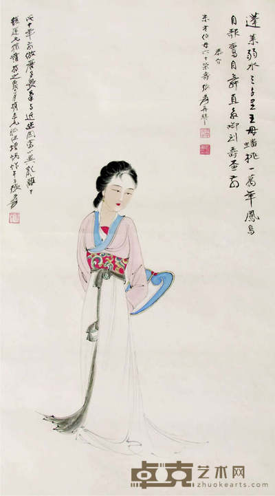 张大千仕女立轴 97cm×52cm