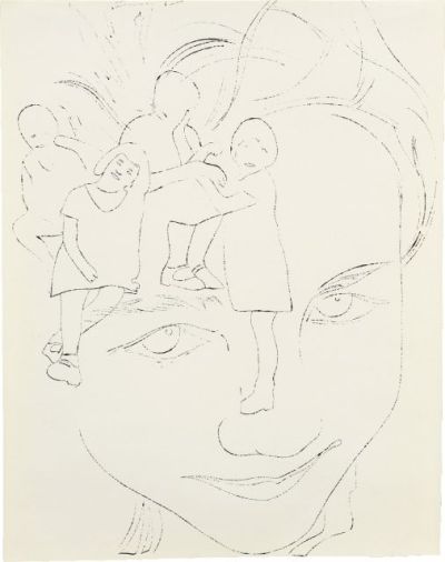 安迪・沃霍尔 1957年作 女孩的面容与四个孩子