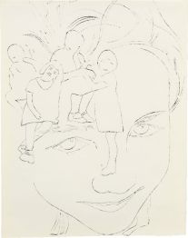安迪・沃霍尔 1957年作 女孩的面容与四个孩子