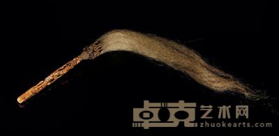 清早期 象牙透雕古梅柄马尾拂尘 长75.5cm；象牙杆长:18.8cm