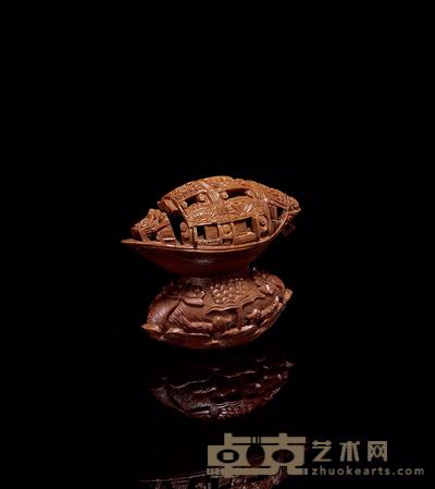 清道光1835年 湛谷生微刻前后赤壁赋核舟 （一套） 长3.7cm