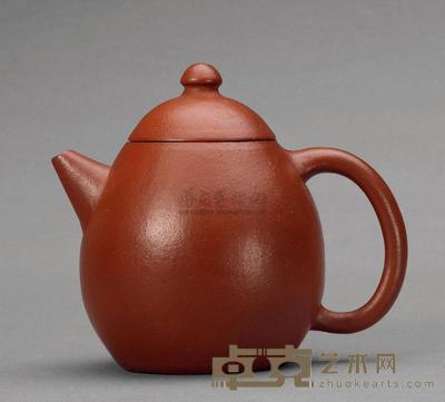 清初 朱泥龙旦壶 宽12.2cm