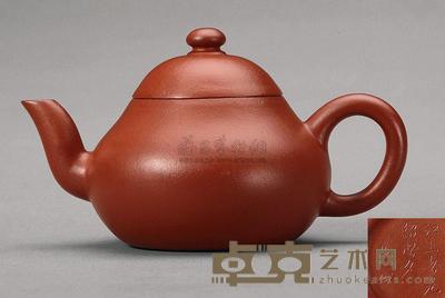 清中期 朱泥逸公壶 长11cm