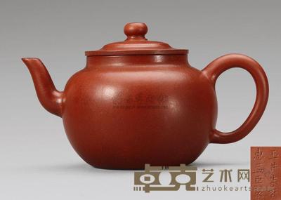 清中期 朱泥平盖莲子壶 宽13.3cm