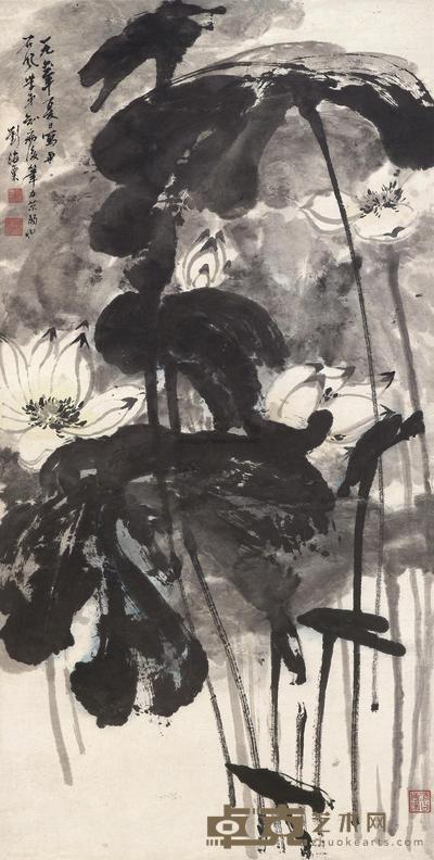 刘海粟 1962年作 香远益清 立轴 136×68.2cm
