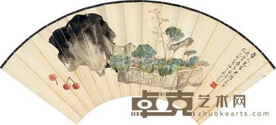 孔小瑜 1938年作 岁寒图 扇面镜心 18×50cm