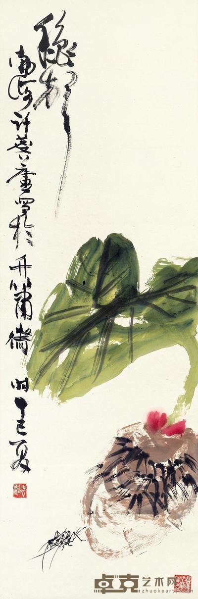 许麟庐 1977年作 秋声 立轴 102.5×34cm