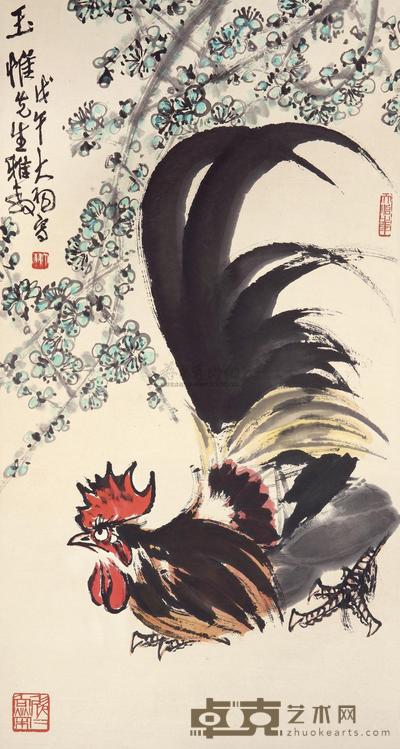 陈大羽 1978年作 大吉图 立轴 88.5×47.2cm