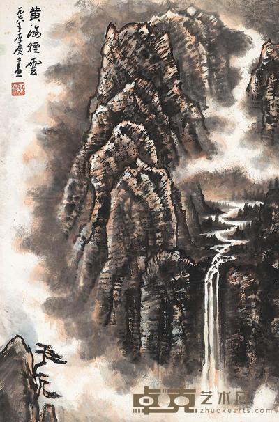 李庚 1978年作 黄海烟云 立轴 67.5×45cm