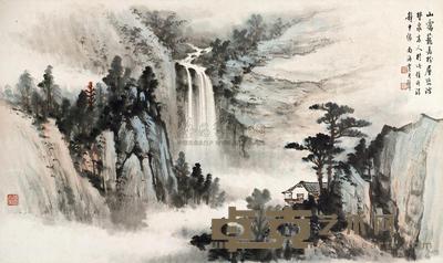 黄君璧 静中参禅 镜心 53×88.2cm