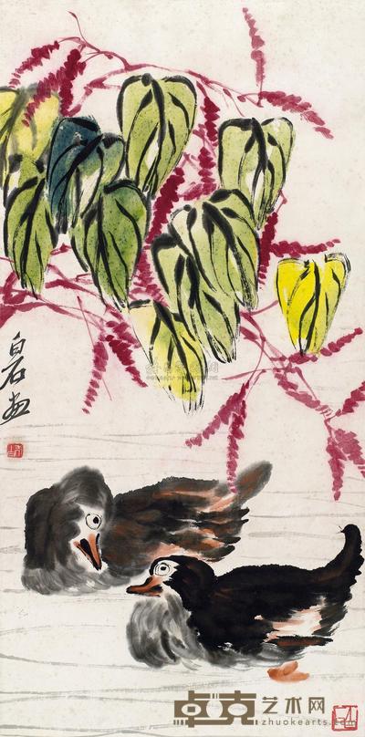 齐白石 鸳鸯 立轴 68×34cm