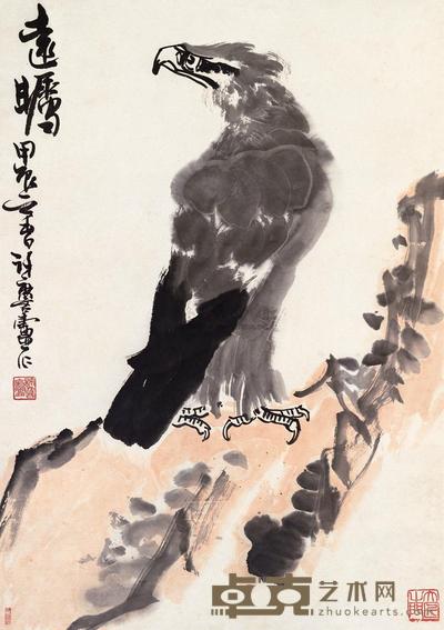 许麟庐 1964年作 远瞩 立轴 95.5×67cm