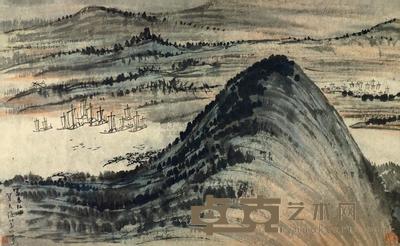贺天健 富春江上 镜心 47×77cm