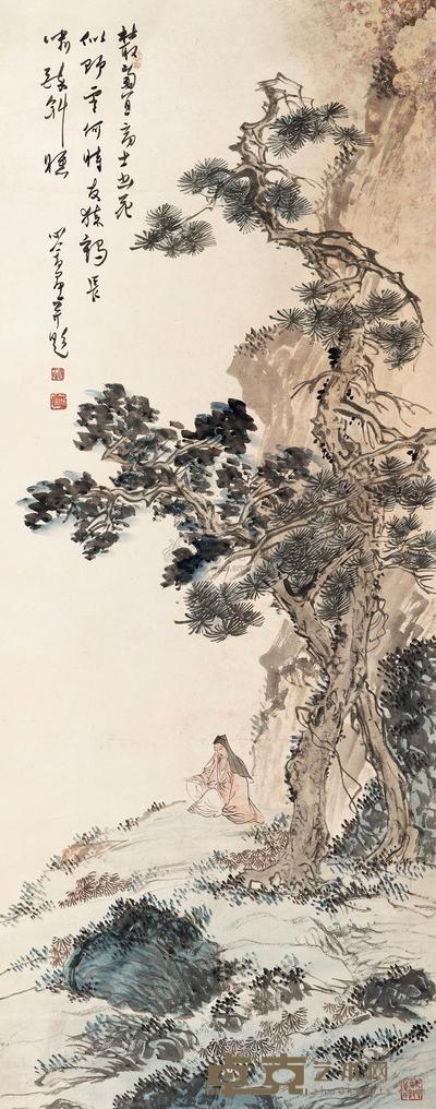 溥儒 松下高士 立轴 126.5×50.5cm