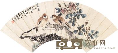 朱偁 1896年作 富贵佳禽 立轴 17×50.5cm