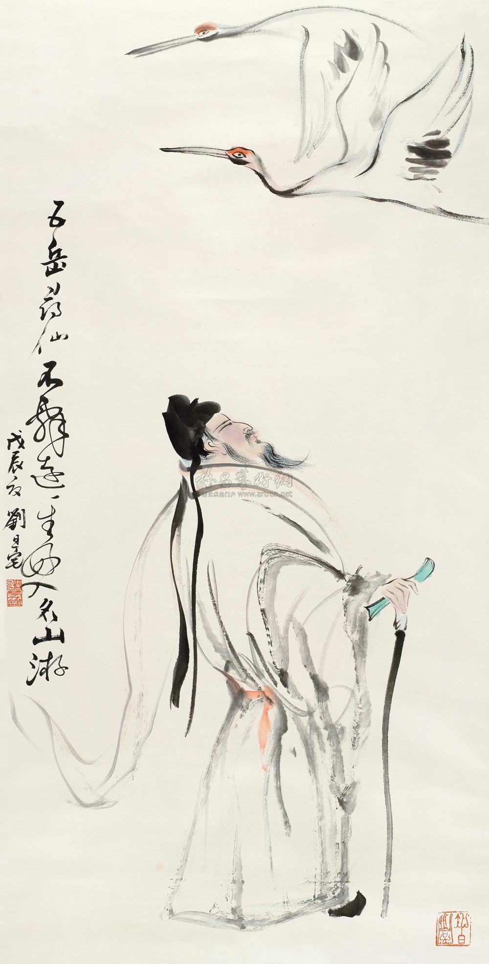 刘旦宅 1988年作 李白仙游图 立轴124×68.5cm