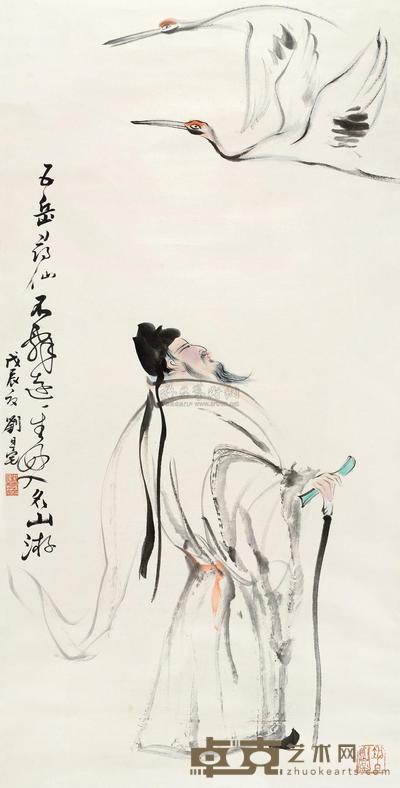 刘旦宅 1988年作 李白仙游图 立轴 124×68.5cm