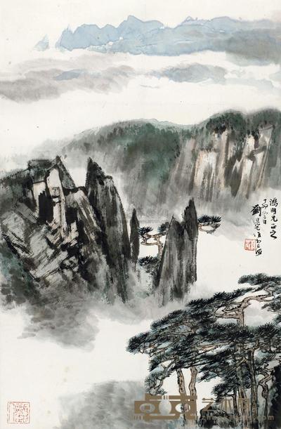 刘旦宅 1987年作 松云图 立轴 68.2x 44.6cm