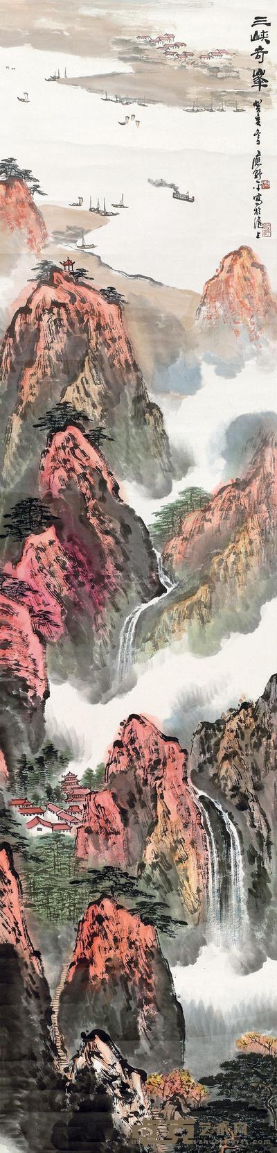 应野平 1983年作 三峡奇峰 立轴 208×49.5cm