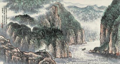 黄纯尧 2000年作 峡江行 镜心