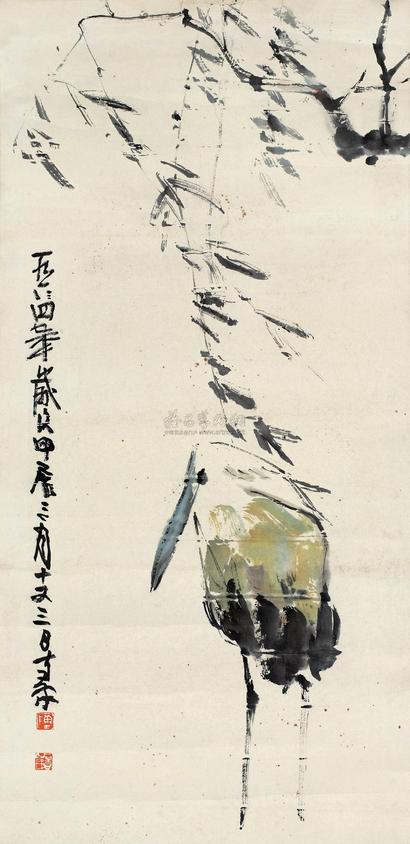 陈子庄 1964年作 野鹭 镜心