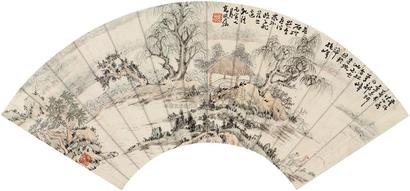 高凤翰 1746年作 山水 镜心