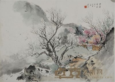 吴镜汀 1959年作 山里人家 镜心 29.5×41.5cm