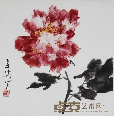 王雪涛 牡丹 镜心 33.5×33.5cm