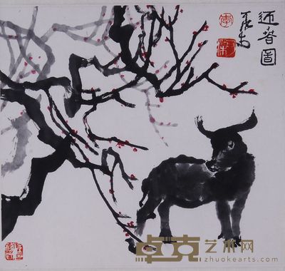 李可染 迎春图 镜心 43×45.5cm