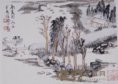 陆俨少 1983年作 山居图 镜心 24×33cm