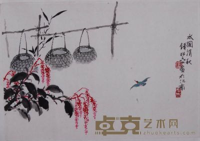 钱松嵒 水国清秋 镜心 28×39.5cm