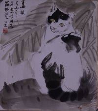 杨之光 1981年作 招财猫 镜心