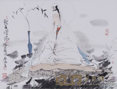 唐勇力 2000年作 观音 镜心 34×45cm