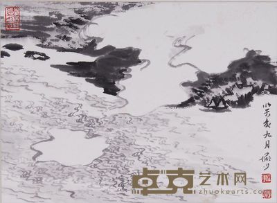 陆俨少 1983年作 山水 镜心 25×32cm
