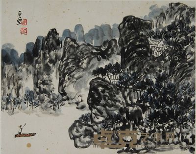 陈子庄 泛舟图 镜心 26×33cm