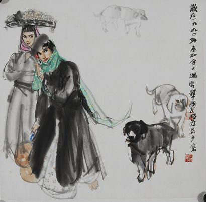 史国良 2002年作 童年 镜心