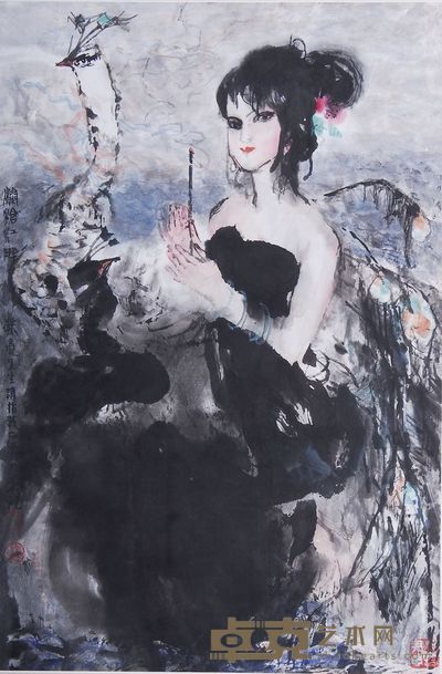 石齐 澜沧江畔 镜框 68×45cm