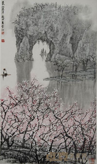 白雪石 1982年作 象山春早 镜心 94×55cm