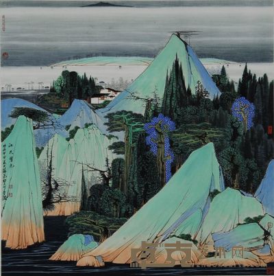 薛亮 2004年作 江天碧色 镜心 68×68cm