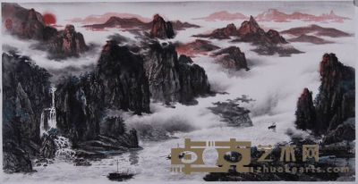 郜宗远 2010年作 泛舟图 镜心 89×134cm