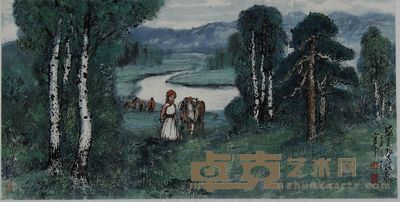 官布 2005年作 盛夏北方牧歌 镜心 69×135cm