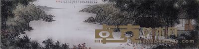 杨天颐 2010年作 观鱼图 镜框 34×134cm