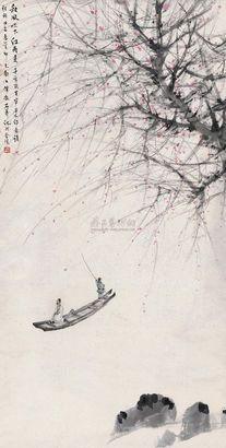 傅抱石 1962年作 秋风吹下红雨来 立轴