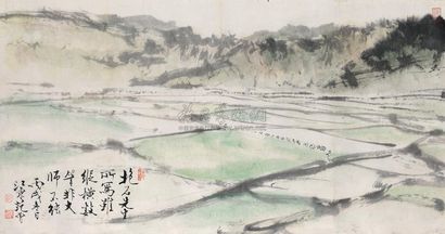 傅抱石 春耕图 镜心