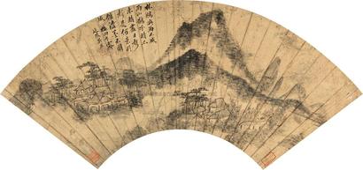 吴历 梅雨乍霁 扇面