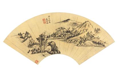 王时敏 临大痴意 扇面