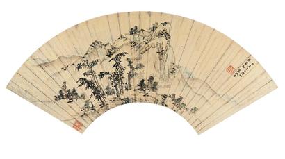 李流芳 寒冬萧瑟图 扇面