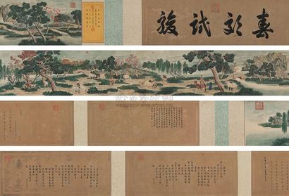 郎世宁 （传） 春郊阅骏图 手卷