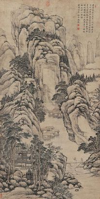 董邦达 人物山水 立轴