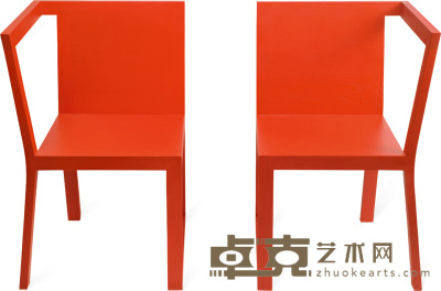 明合文吉 2006年作 吉-CH 02 红色左右椅（1/20） 42×53×79cm